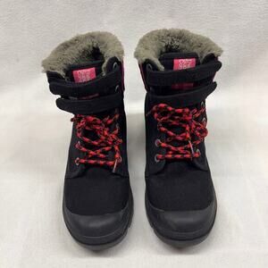 Superdry Womens Explorer Faux Fur Lined Boots Size‎ US.8 EU.39 UK.6 Black Pink